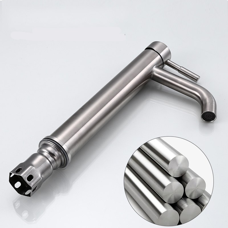 304 stainless steel water tap increase in height Single cold basin household TOILET wash hands Wash basin Cold and hot Basin Faucet