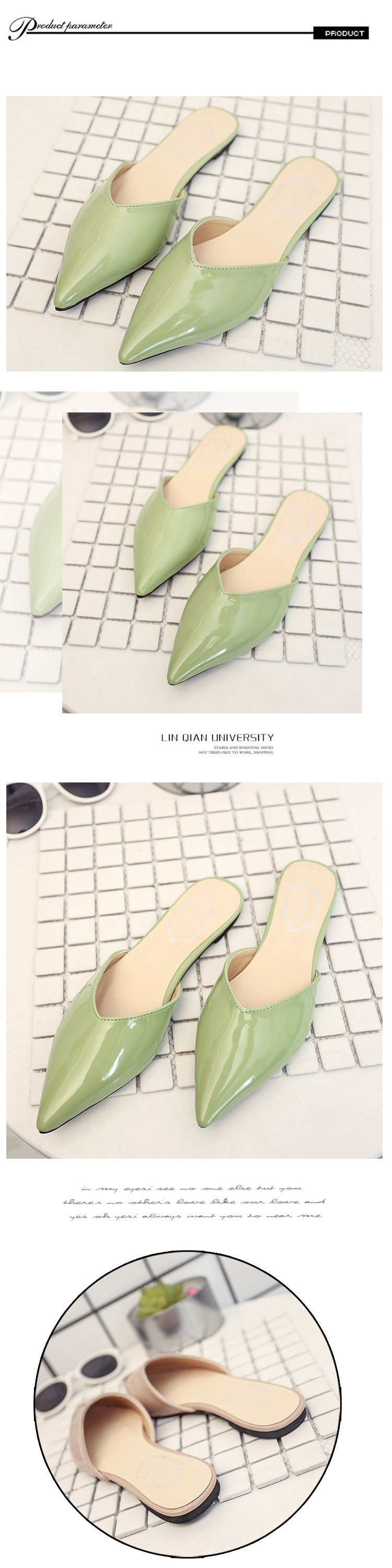 slipper female summer 2021 new pattern Baotou Flat heel Lazy man Sandals shoes Flat bottom Sharp point fashion Wear out Half slippers
