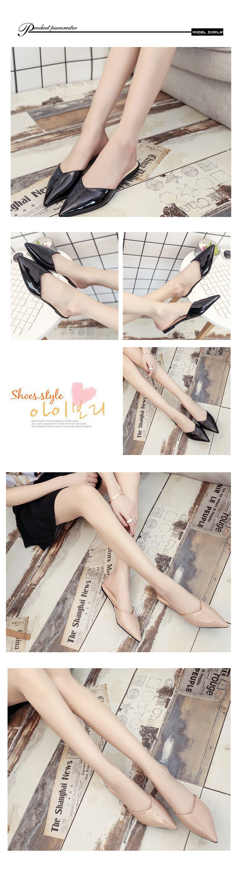 slipper female summer 2021 new pattern Baotou Flat heel Lazy man Sandals shoes Flat bottom Sharp point fashion Wear out Half slippers