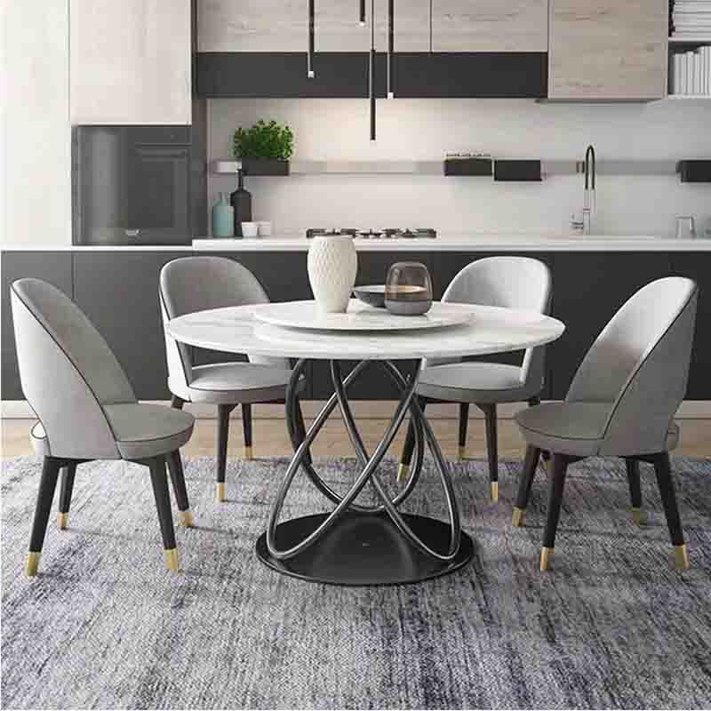 Buy Nordic iron marble 10 people table modern creative round family