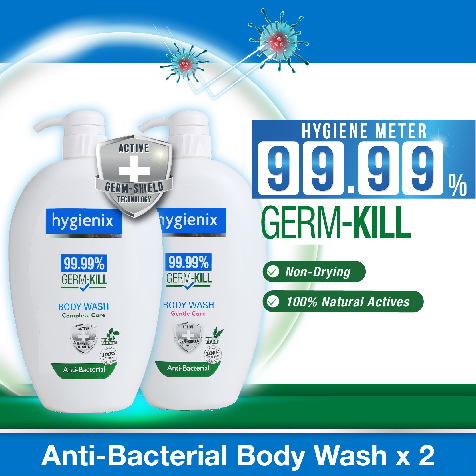 Buy Hygienix Anti-Bacterial Body Wash 1000g X 2 On Ezbuy SG