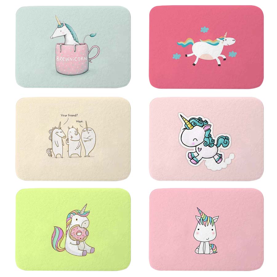 Buy Cartoon Donuts Unicorn Rainbow Horse Print Proverbs Welcome