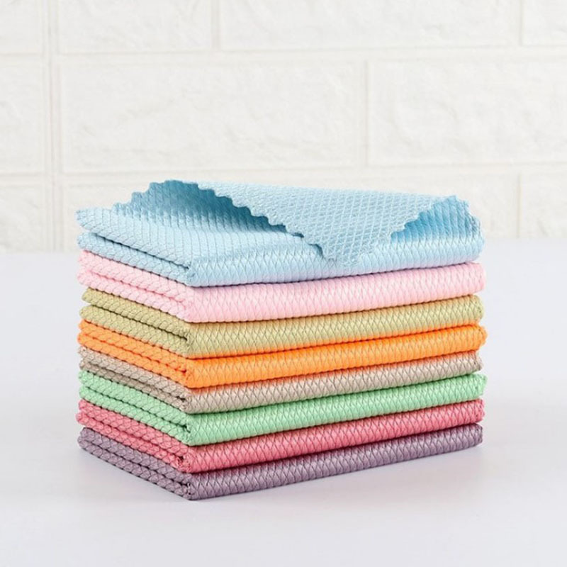 1/3/5Pcs Anti-grease Wiping Rags Kitchen Efficient Super Absorbent  Microfiber Cleaning Cloth Home Washing Dish Kitchen Cleaning Towel