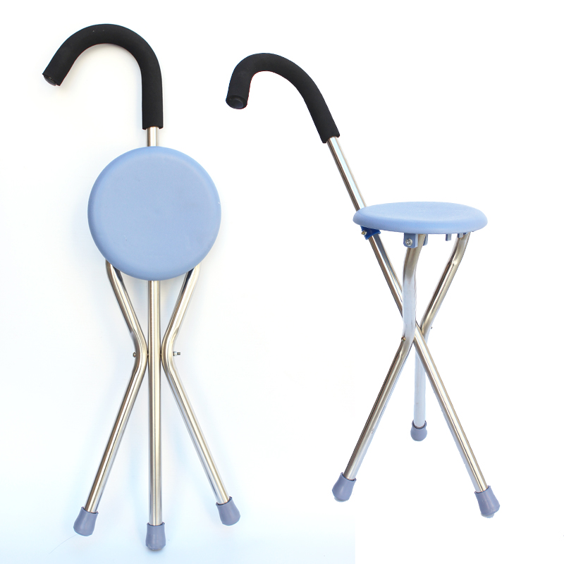 Buy Fourlegged foldable crutch stool with crutches on ezbuy SG