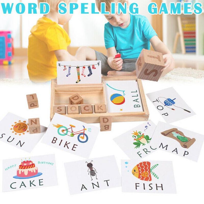 Buy Wooden Letters Puzzle Educational Toy Matching Alphabet Spelling ...