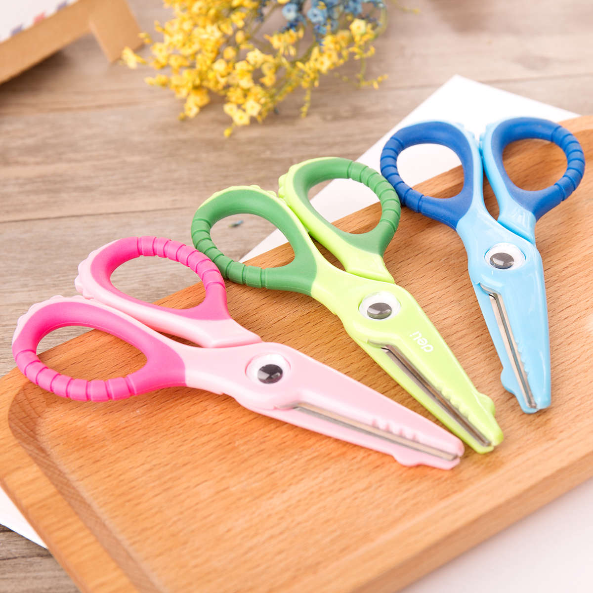 Buy Deli 6071, children's scissors, cartoon crocodile, children's