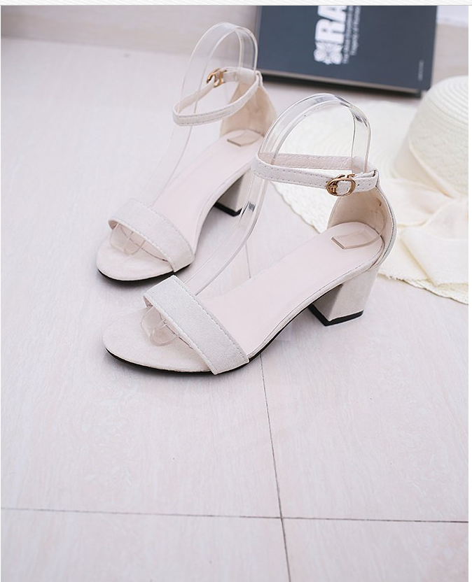 Buy ulzzang ins hot roman shoes korean style women block heel open toe ...