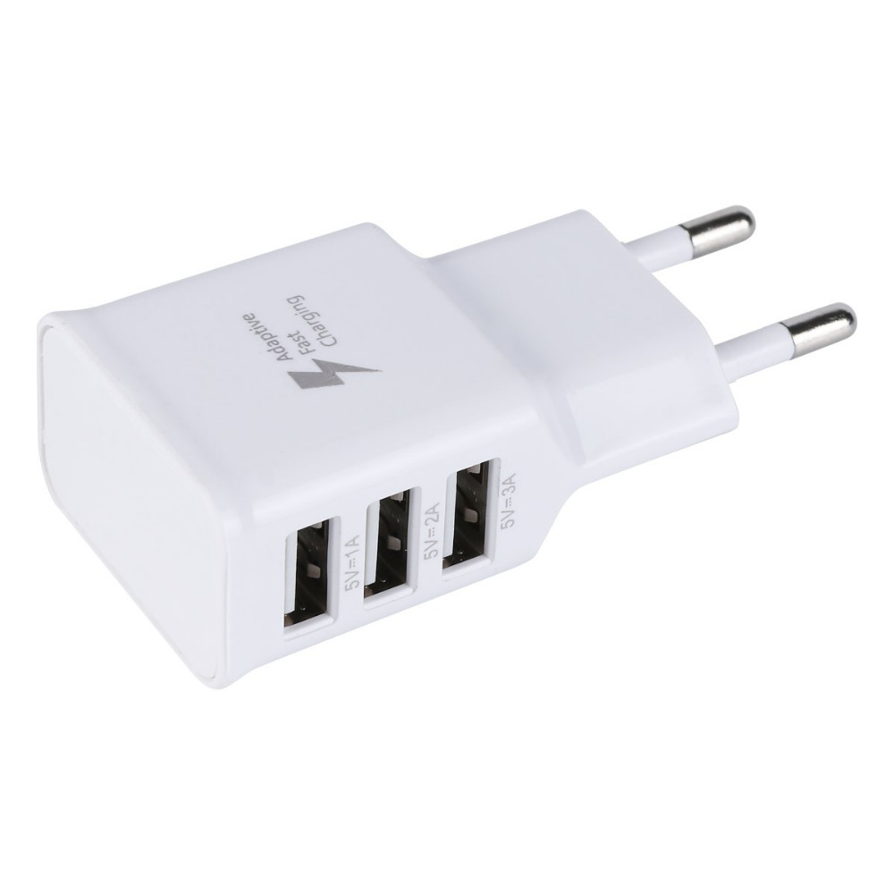 Buy New Universal Euro EU Plug 3 Ports AC Power USB Wall Travel Charger