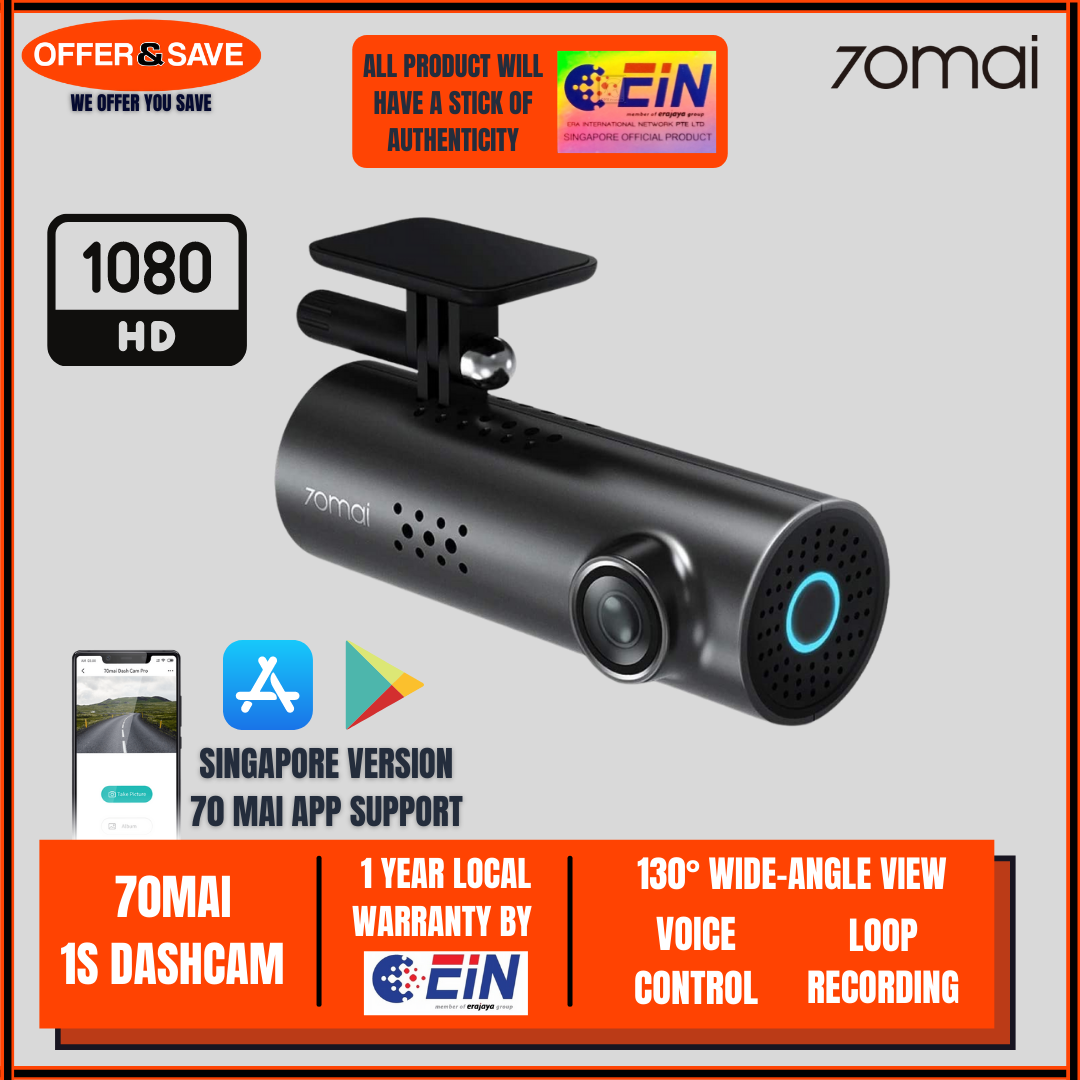 Buy [Local Official Warranty] Xiaomi 70mai Smart Dash Cam 1S M300 Car ...