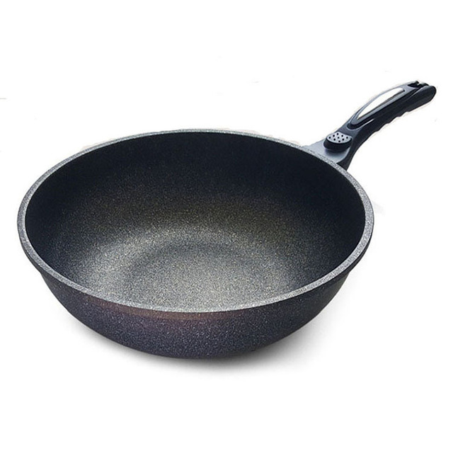 Buy 30cm Korean Nonstick Frying Pan/Wok with Lid and Wooden spatula