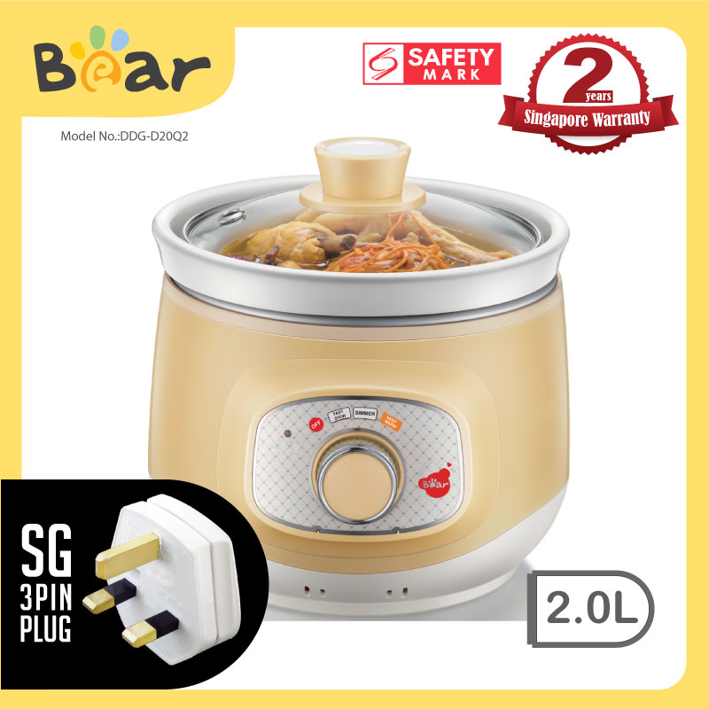 Buy Bear Slow Cooker Electric with Ceramic pot 2.0L (DDGD20Q2) on ezbuy SG