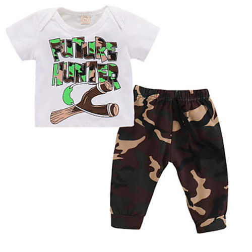 Buy Baby Boys' Active Going out Print Short Sleeve Short Short Cotton