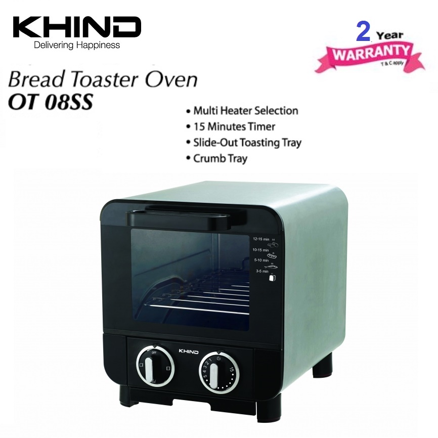 Buy Khind 8.0Liter OT08SS Mini Bread Toaster Oven (Stainless Steel) 烤箱