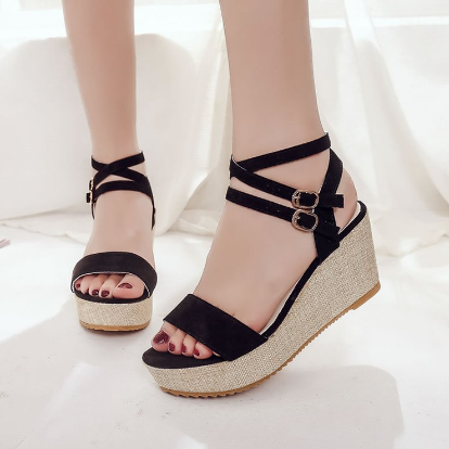 Buy ulzzang chic hot women's shoes summer korean style women's wedge ...