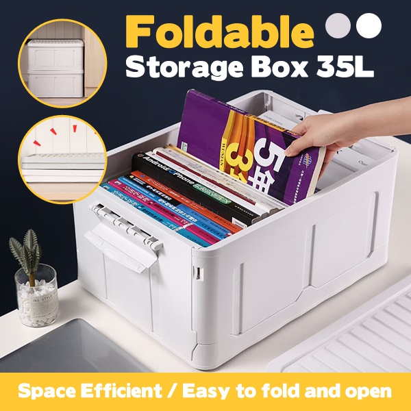 Buy (Local Seller) Foldable Storage Box 35L / Space Efficient / Easy to