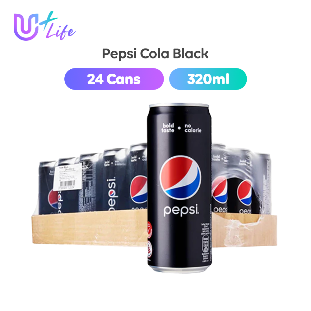 Buy 【Local Ready Stock!!!】Pepsi Cola Black 24 Cans (320ml) [Min. 6 Months Expiry] U+ Life on