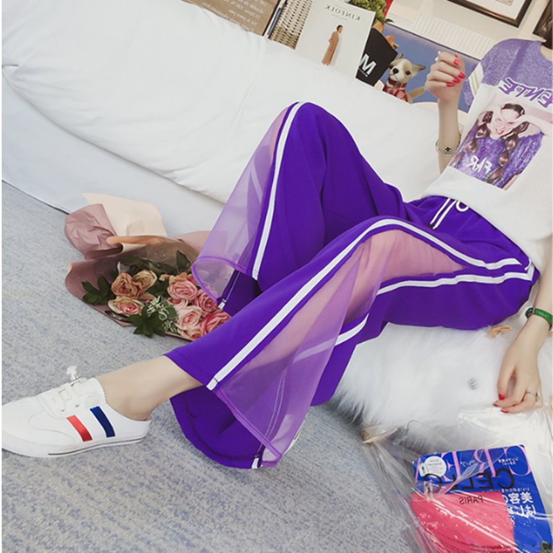 Buy Loose casual high-waisted wide-legged pants women's chiffon