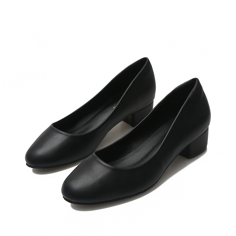 black leather shoes for work women's