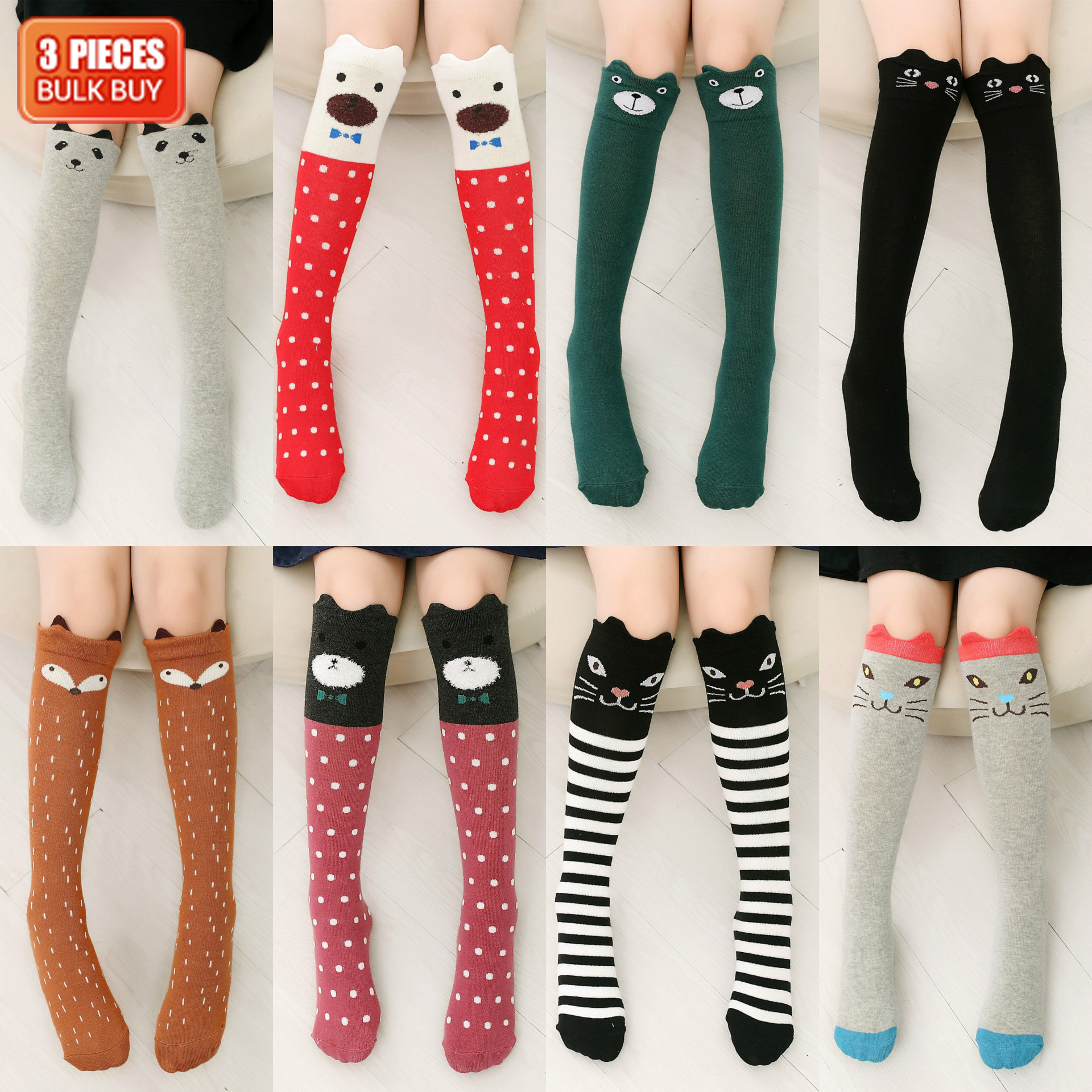 girls striped knee high socks