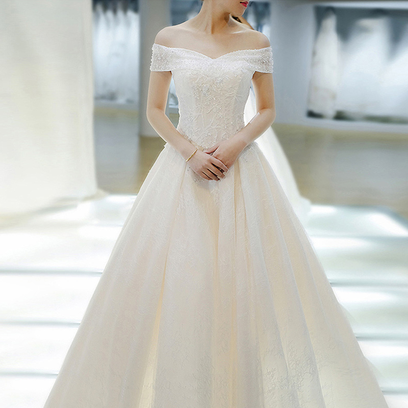 korean simple wedding dress