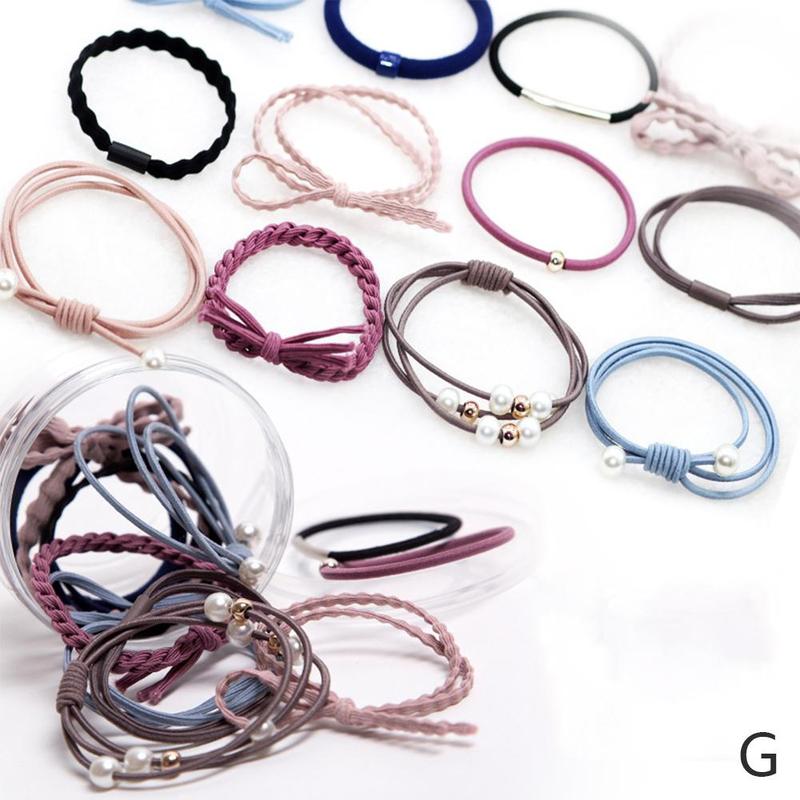 Buy 12pcs/box New Elastic Rubber Band Hair Rope Simple Hair Ring Hair ...