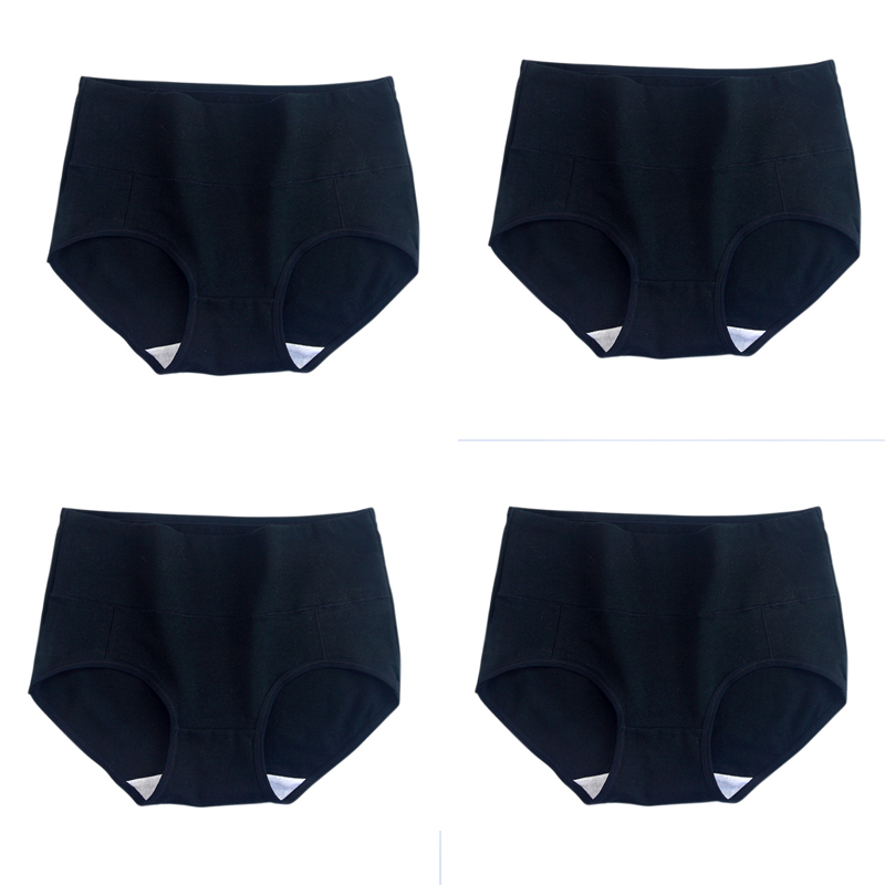 Buy SALLY STORE 4 pieces plus size women's mid-waist cotton panties ...