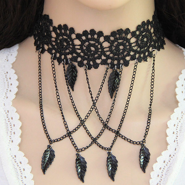 Buy European Style Fashion Lace Tassel Leaves Choker Necklace On Ezbuy Sg 