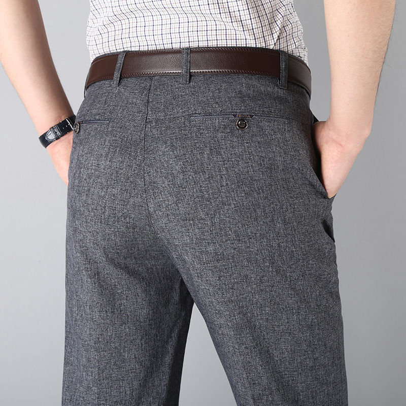 Buy Medium-aged men's pants, loose straight-barrel formal suit ...