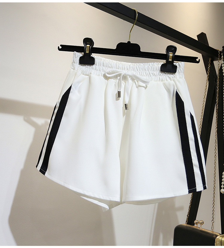 Buy korean style ulzzang sports shorts women's summer broad legs plus size fat mm running high