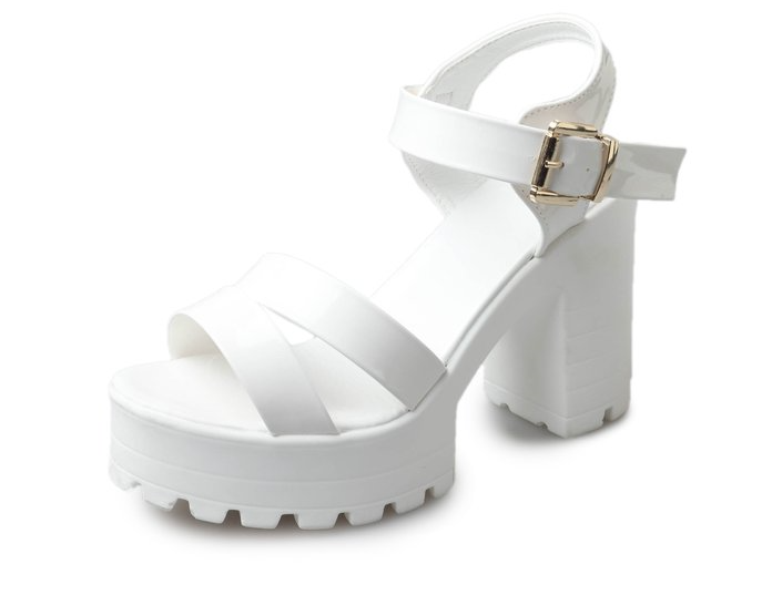 Buy summer korean style women‘s chunky heels sandals with platform ...