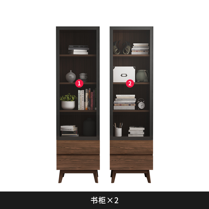 Buy Nordic Small solid wood bookcase free combination simple modern glass door bookcase landing