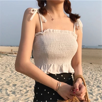 ruffle tube top with straps