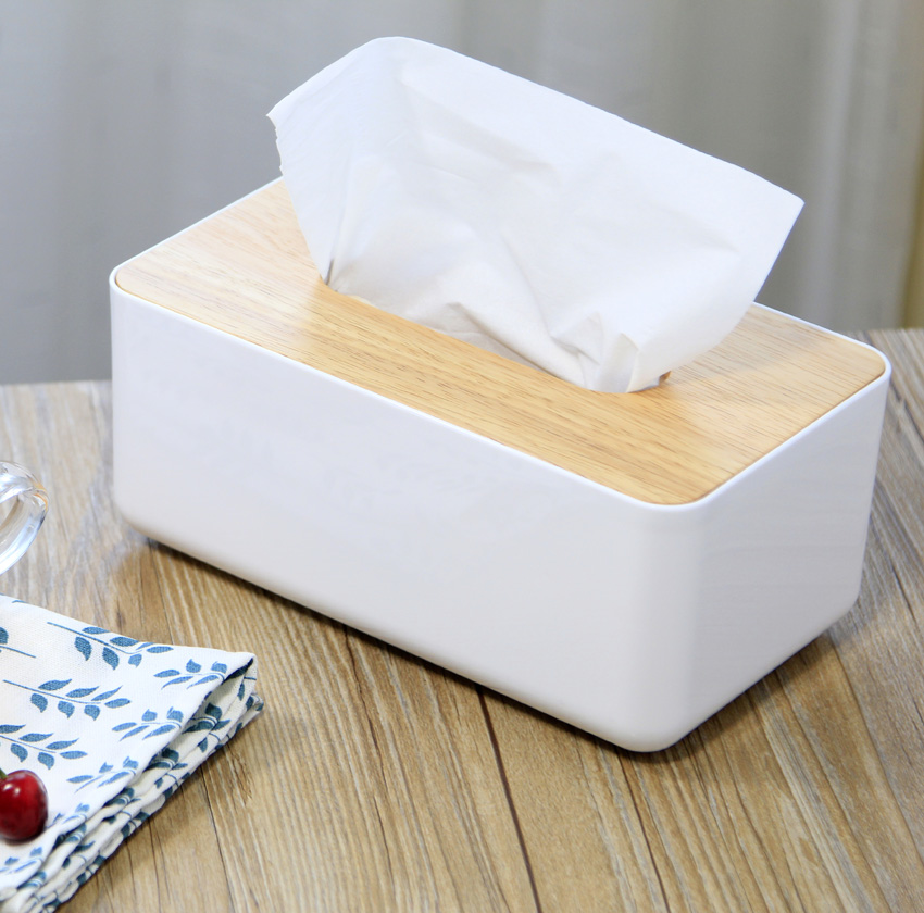 Buy European highgrade wooden paper towel box creative living room