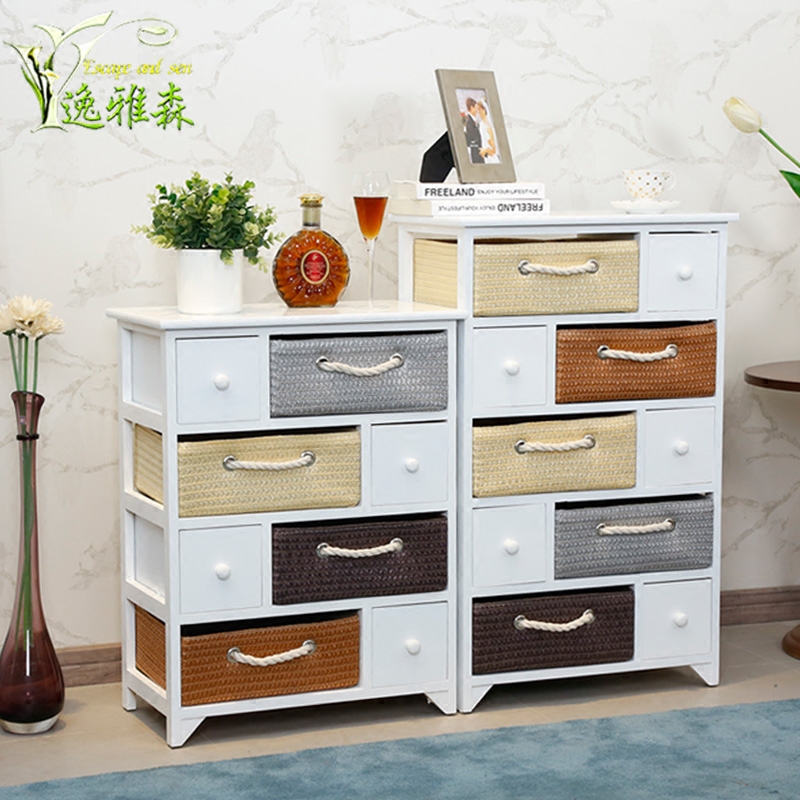 Buy Rattan Storage Cabinet Drawer Style Locker Bedroom Bedside