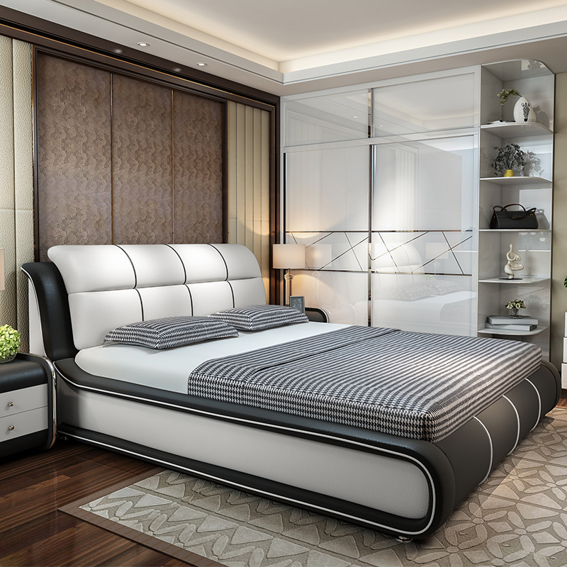 Buy [delivery 37 days]Simple double bed, bedside wardrobe, dressing