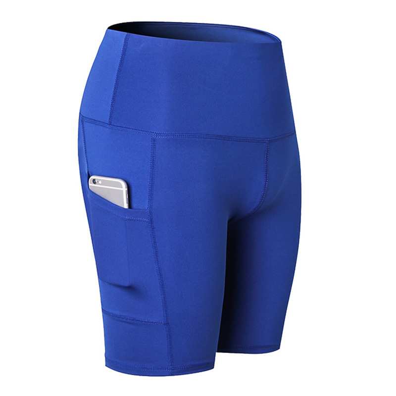 Buy women's highwaisted yoga shorts tilt pocket running training exercise quick dry tight