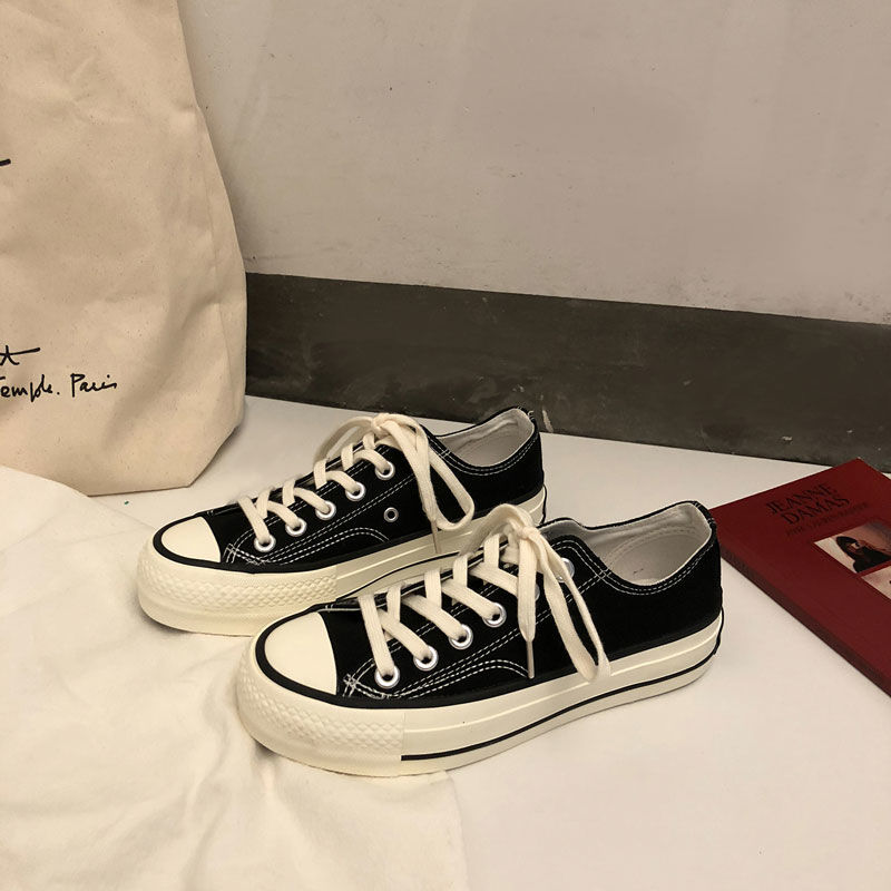 Buy Shoe Trend Pure Low-Up Casual Shoes Men's Shoes and Women's Shoes Flat-soled Sanfu 2019 ...