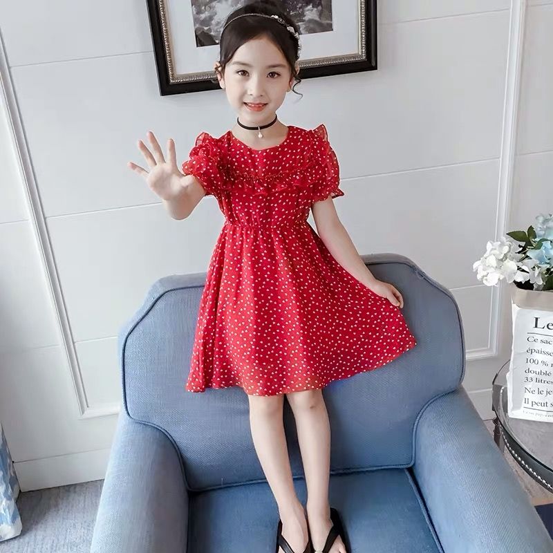 Buy Girls summer dress 2019 new ultra-oceanic children's clothing net ...