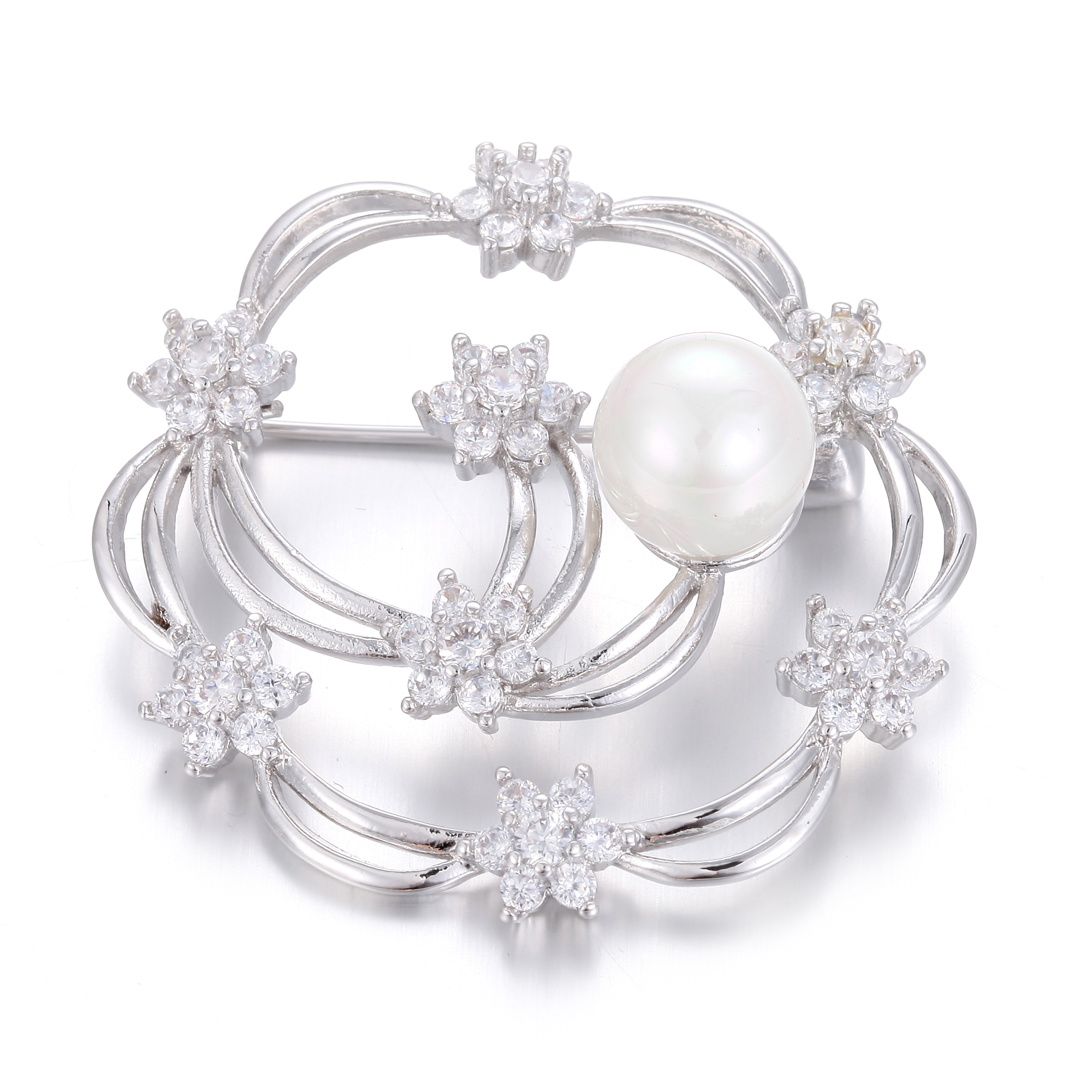 Buy HONGHONG Cubic zirconia pearl brooches for dresses High Quality