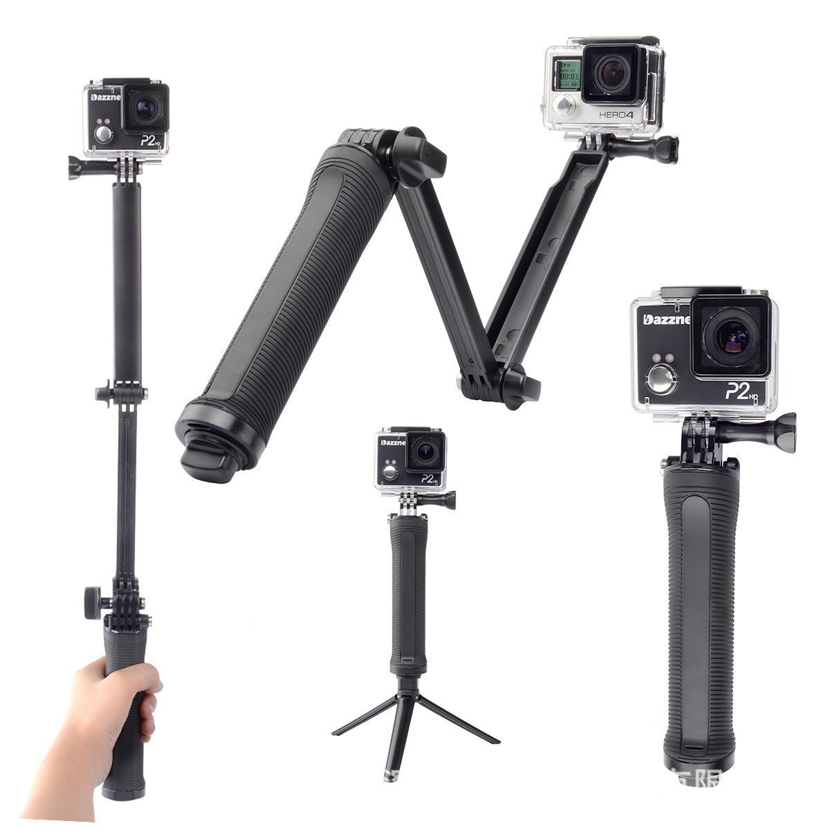 Buy for Gopro Adjustable Monopod 3 in 1 3way mount Tripod monopod for