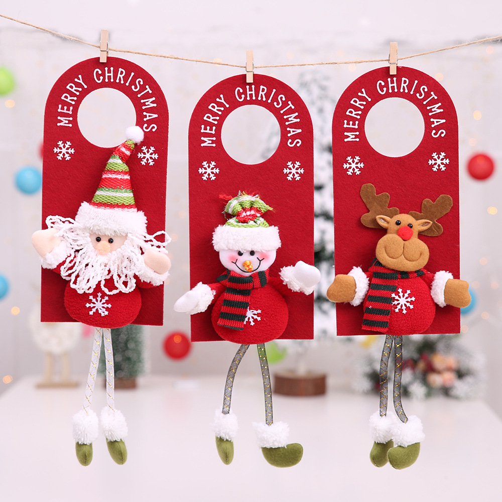 Buy "3" Christmas decorations Christmas hanging legs door hanging red
