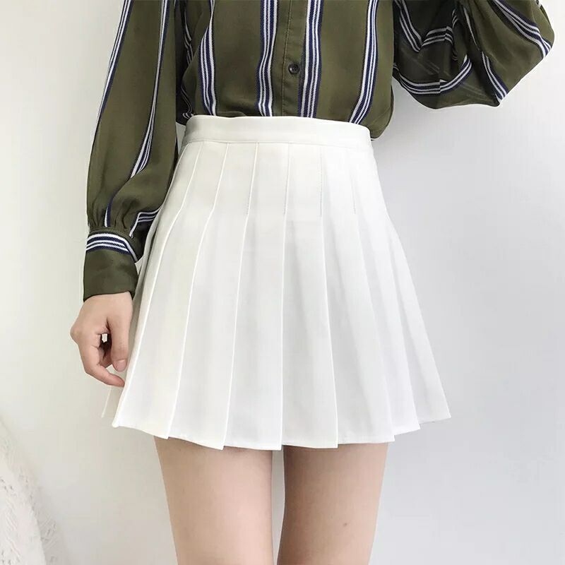 Buy Women Students in Pleated Skirt New High waist Slim Korean College ...