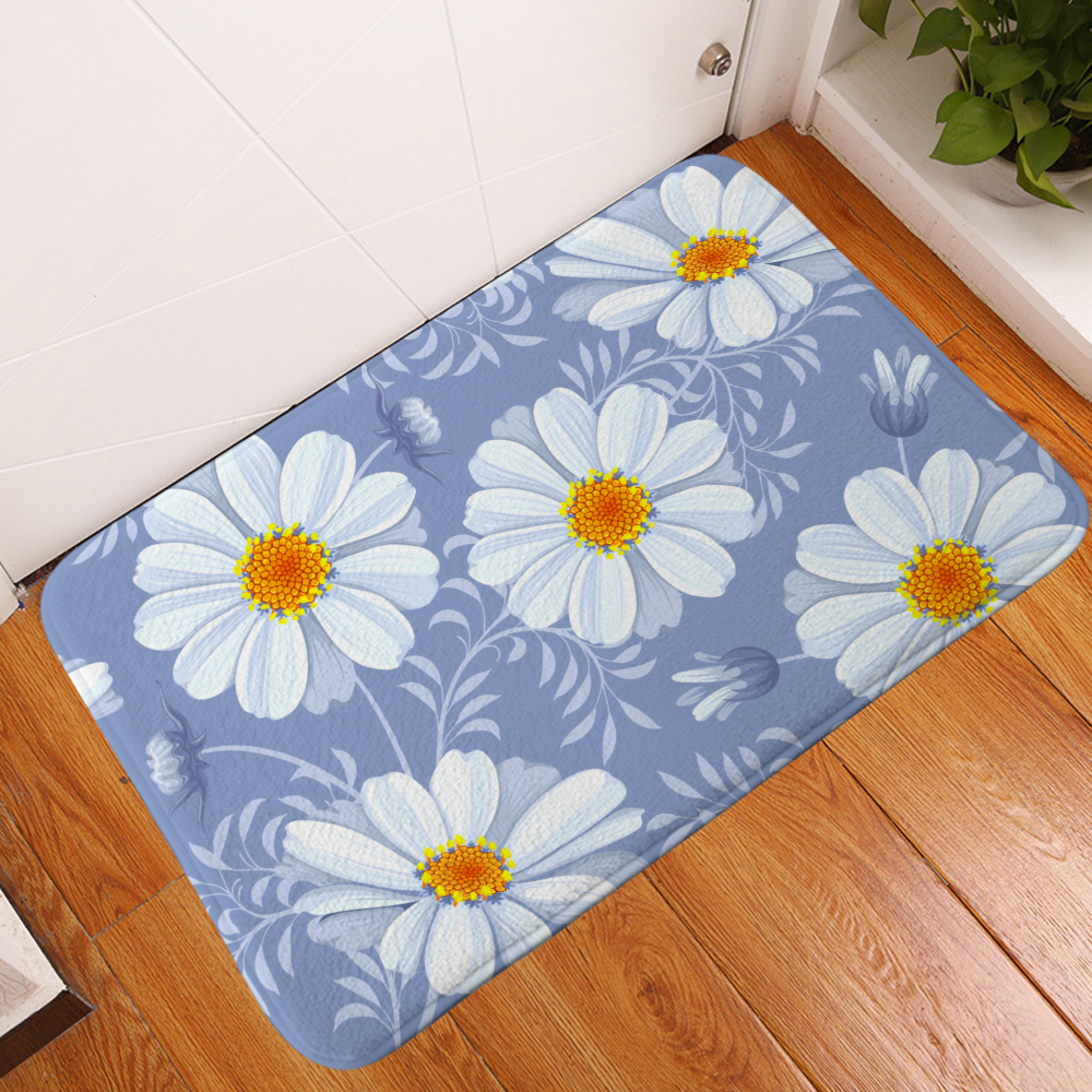Buy Chrysanthemum Flower plant Flannel Door Mats Floor