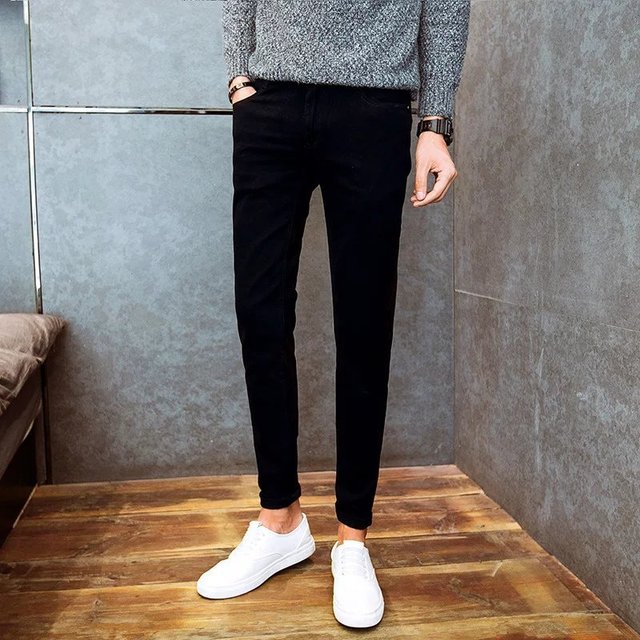 Buy Korean Ulzzang Comfortable Casual Men's Slim Fit Denim Jeans ...
