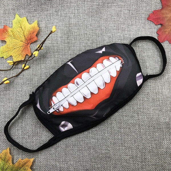 Buy Tokyo Ghoul Kaneki Ken 3D Printed Mask Zipper Halloween Prop ...