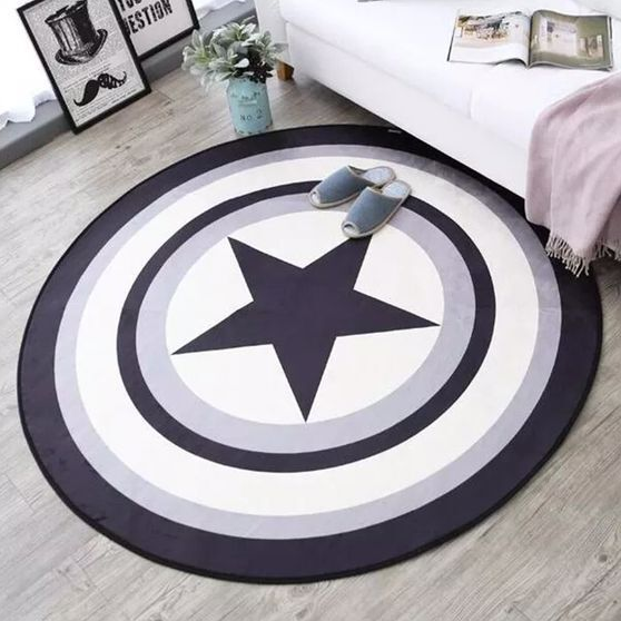 Buy Kissx Marvel Avenger Cartoon Captain America Shield Carpet