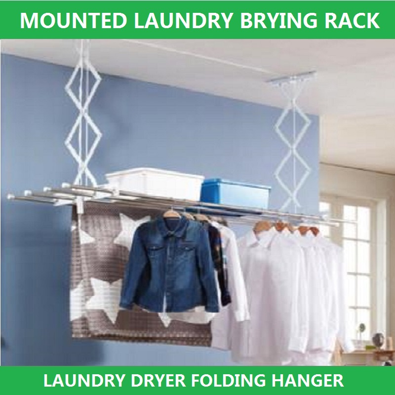 Diy 1074mm Model Ceiling Mounted String Chain Laundry Drying Rack Best Selling In Korea Clothes Laundry Dryer Folding Hanger