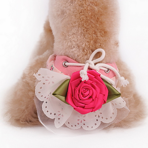 Buy Dog Pants Dog Clothes Holiday Fashion Floral / Botanical Yellow