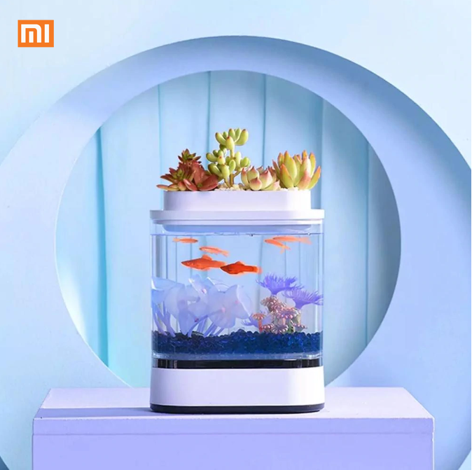 Аквариум xiaomi geometry mini lazy fish tank usb hf jhyg005 обзор