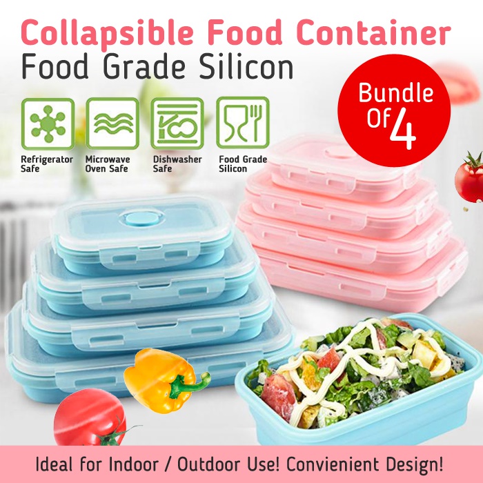 Buy (Local Seller) Collapsible Food Container(Bundle of 4 Sizes) / Food